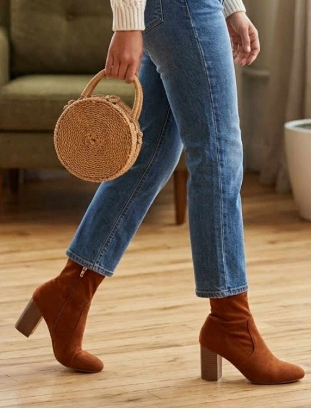 Steve Madden Women's Suede Ankle Boots in Chestnut Brown Sz 7M